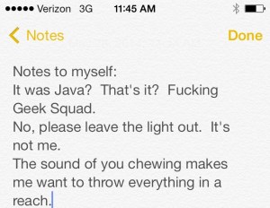 Note to self...Write better notes!